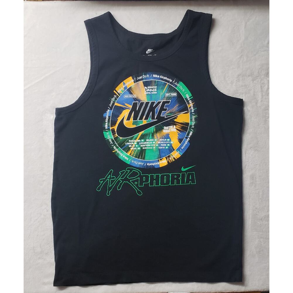 Nike Airphoria Black Graphic Tank Top Men's Small Summer 2024 Athleisure